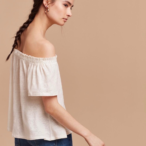 5/$35🍑 Like-New WILFRED 100% Linen Cream Sartre Top - Picture 4 of 11